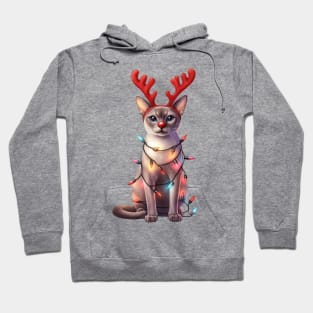 Christmas Red Nose Singapura Cat Hoodie